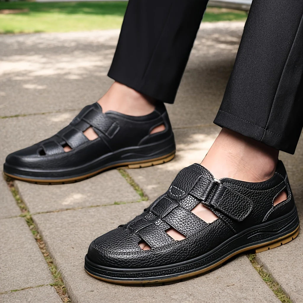 Sandali Da Pescatore Uomo in Pelle – Sandali Estivi Eleganti E Traspiranti