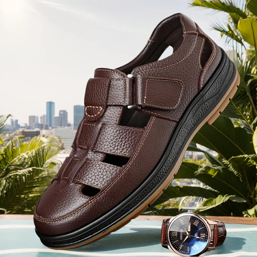 Sandali Da Pescatore Uomo in Pelle – Sandali Estivi Eleganti E Traspiranti
