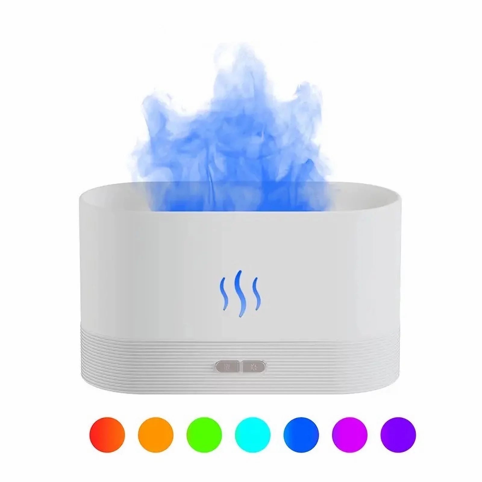 Ultrasonic Humidifier with 7 Colors Flame Lights,Essential Oil Diffuser,For Room,White