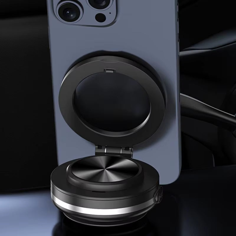 Car Magnetic Phone Mount, Double-Sided Magnetic Suction Cup, Folding Phone Bracket 360 Rotation Rack