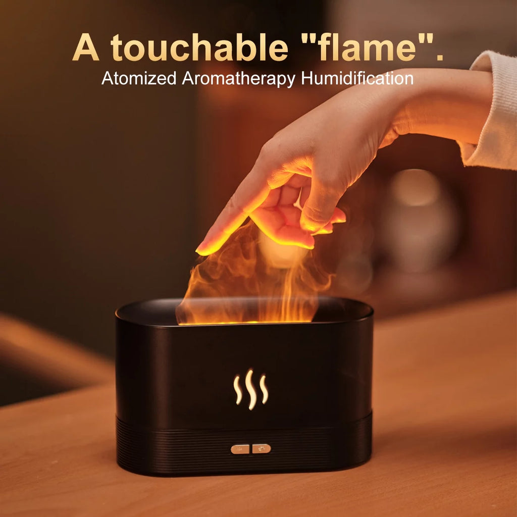 Ultrasonic Humidifier with 7 Colors Flame Lights,Essential Oil Diffuser,For Room,White