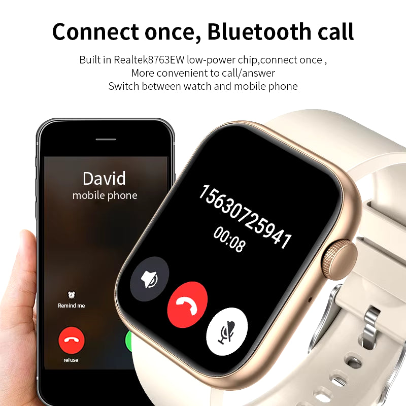 New Smart Watch 2025 Wireless Charging, Bluetooth Calls, Fitness Bracelet Custom Watch Face