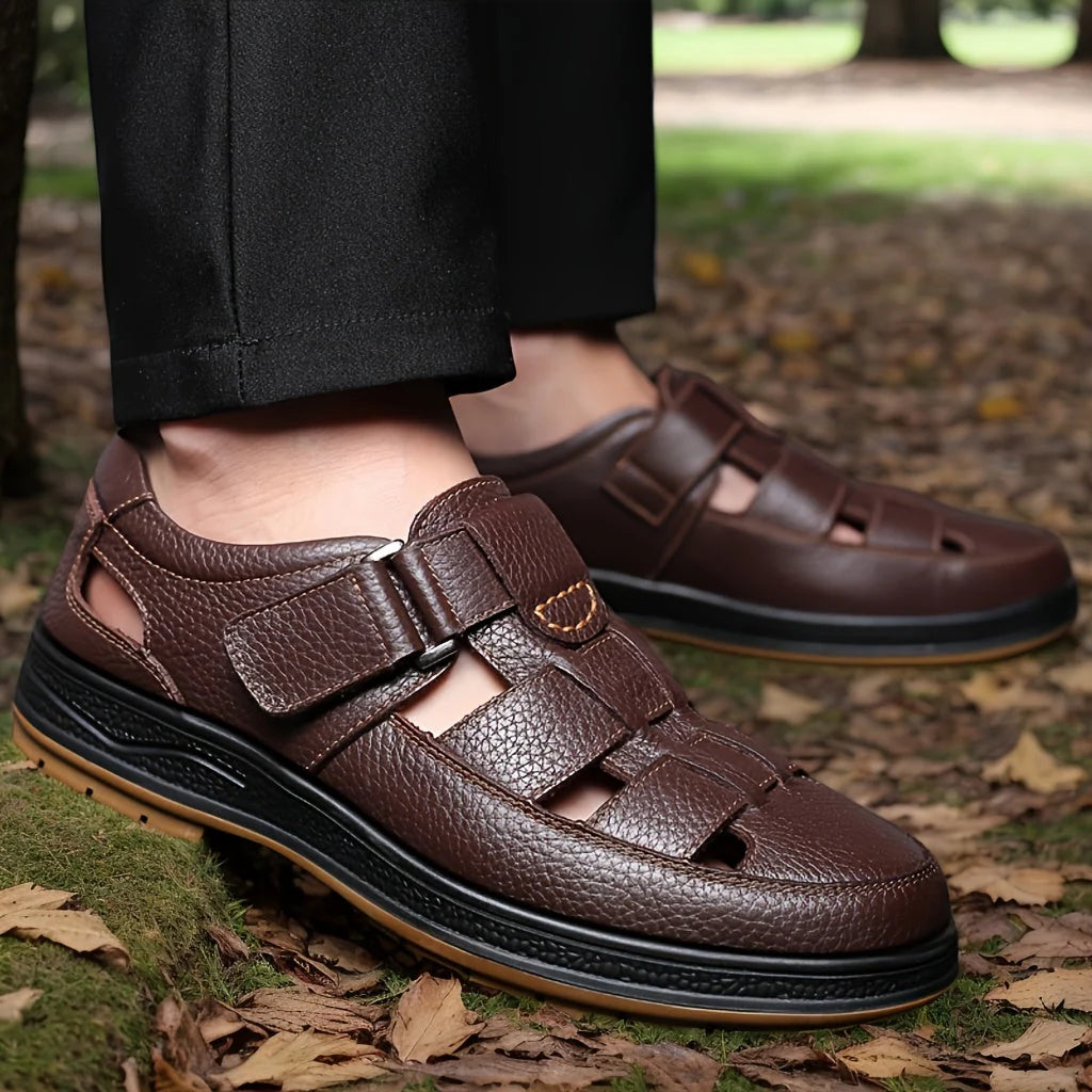 Sandali Da Pescatore Uomo in Pelle – Sandali Estivi Eleganti E Traspiranti