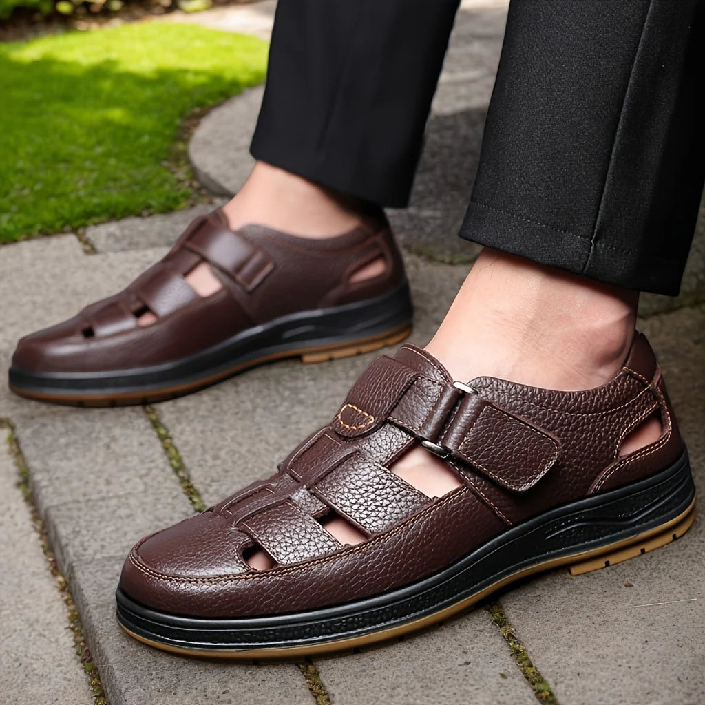 Sandali Da Pescatore Uomo in Pelle – Sandali Estivi Eleganti E Traspiranti