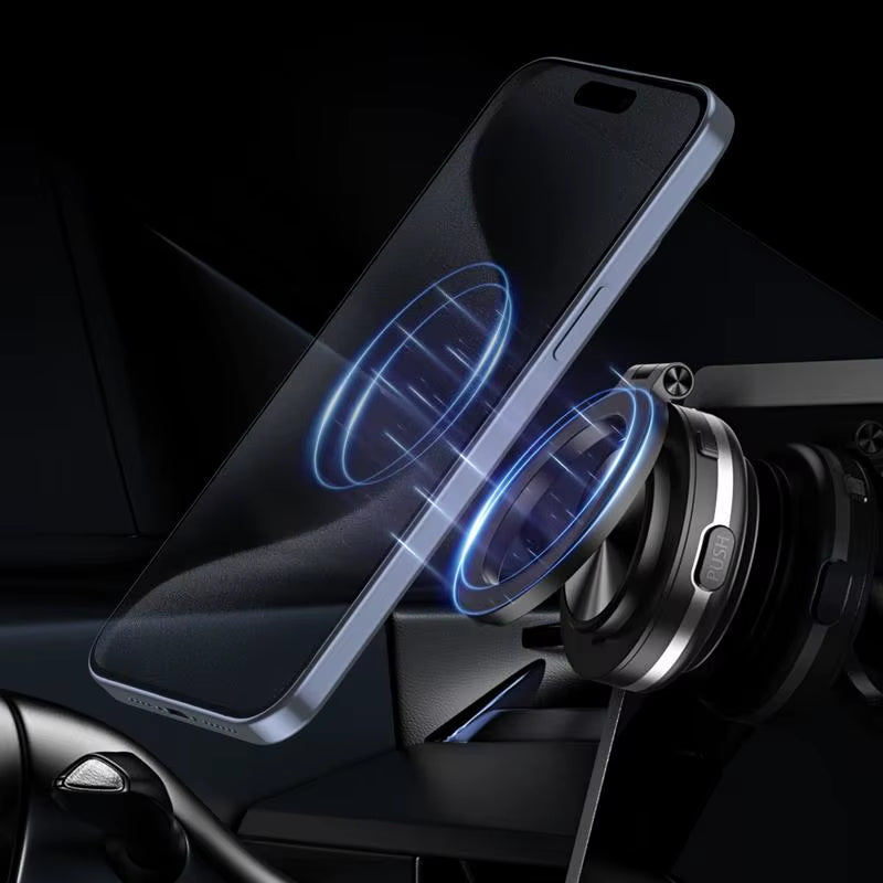 Car Magnetic Phone Mount, Double-Sided Magnetic Suction Cup, Folding Phone Bracket 360 Rotation Rack