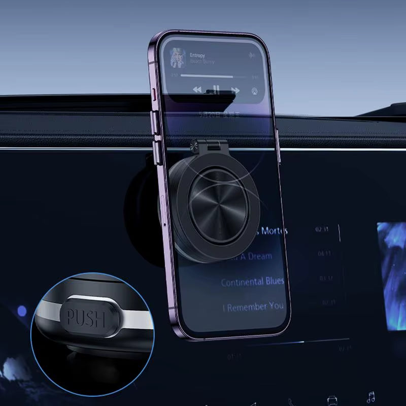Car Magnetic Phone Mount, Double-Sided Magnetic Suction Cup, Folding Phone Bracket 360 Rotation Rack