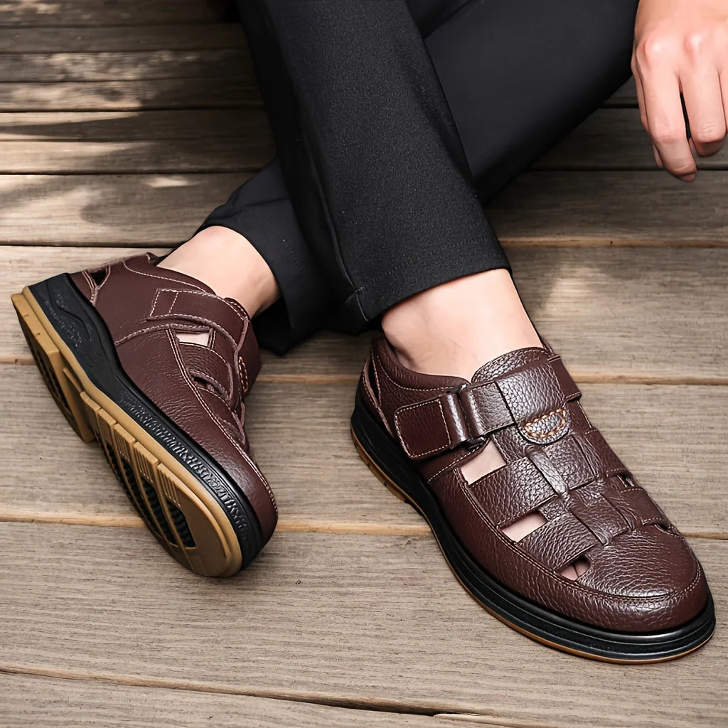Sandali Da Pescatore Uomo in Pelle – Sandali Estivi Eleganti E Traspiranti