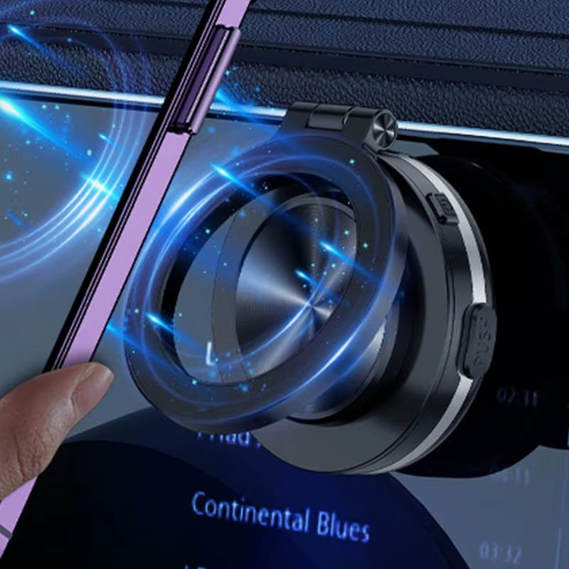 Car Magnetic Phone Mount, Double-Sided Magnetic Suction Cup, Folding Phone Bracket 360 Rotation Rack